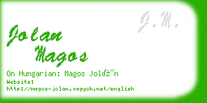 jolan magos business card